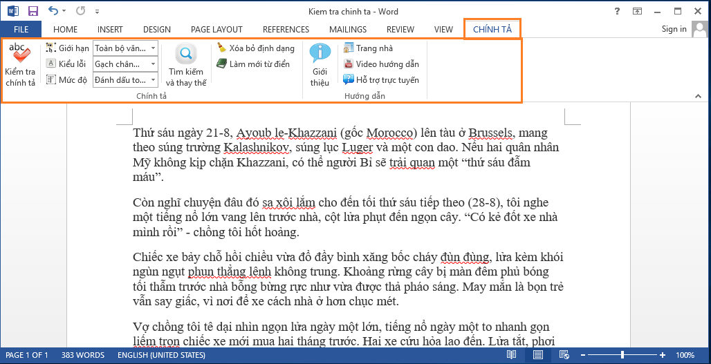 Phần mềm kiểm tra chính tả tiếng Việt trong word  