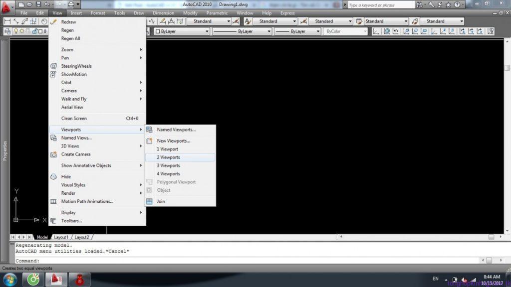 Lisp chia đôi màn hình AutoCad  