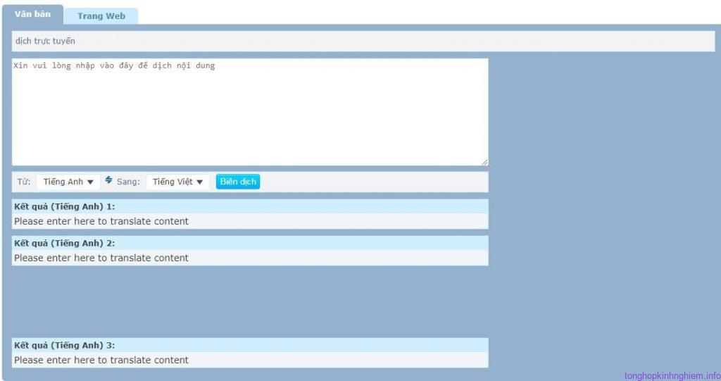 Dịch thuật trực tuyến trên nền tảng web  