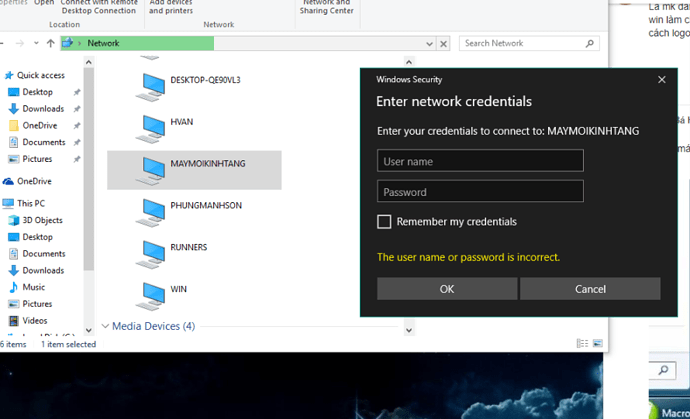 Cách xóa tài khoản mạng Lan của máy tính  
