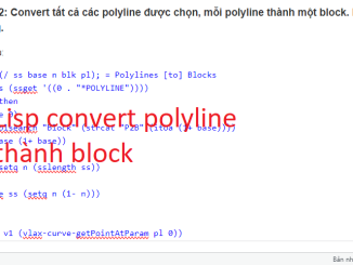Lisp convert các polyline sang block  