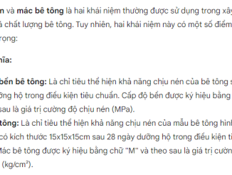 Sự khác nhau giữa cấp độ bền và mác bê tông  