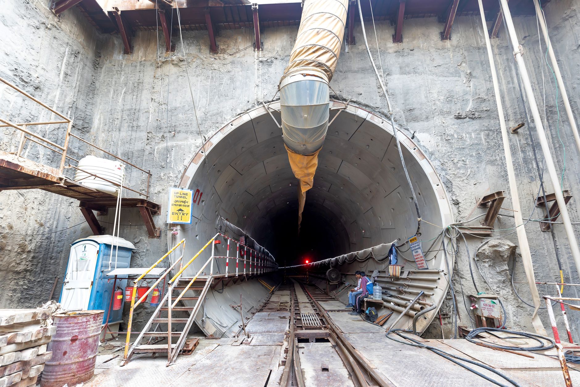 Koralm tunnel slab track construction Austria