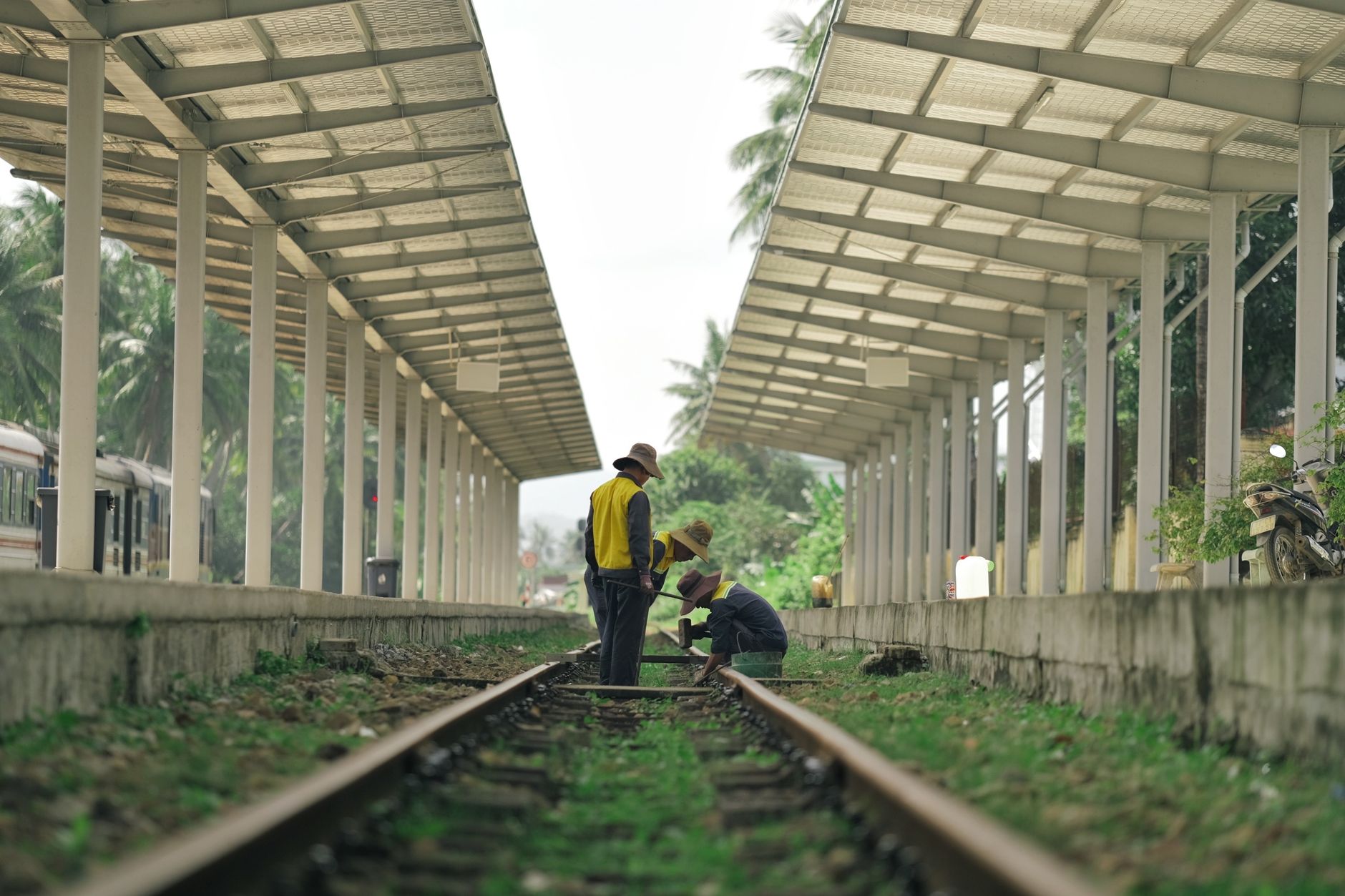 railway track maintenance construction worker